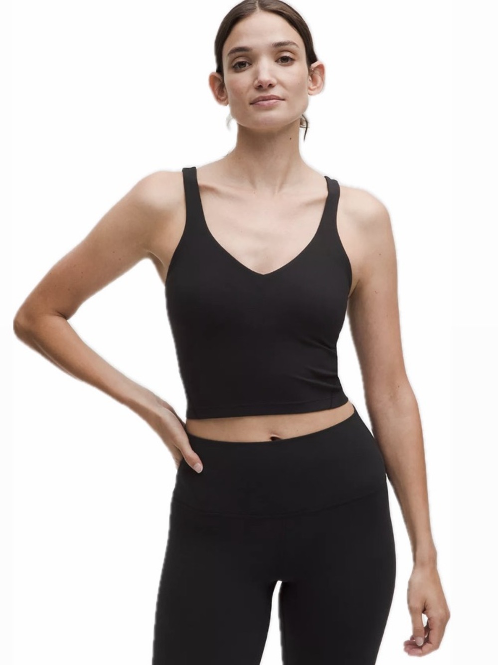 LULULEMON ATHLETICA WOMEN 2 ALIGN LONGLINE CROP TANK IN BLACK